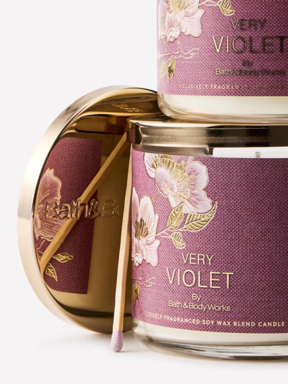 Bath & Body Works Very Violet 3-Wick Candle - NIB - Picture 2 of 5